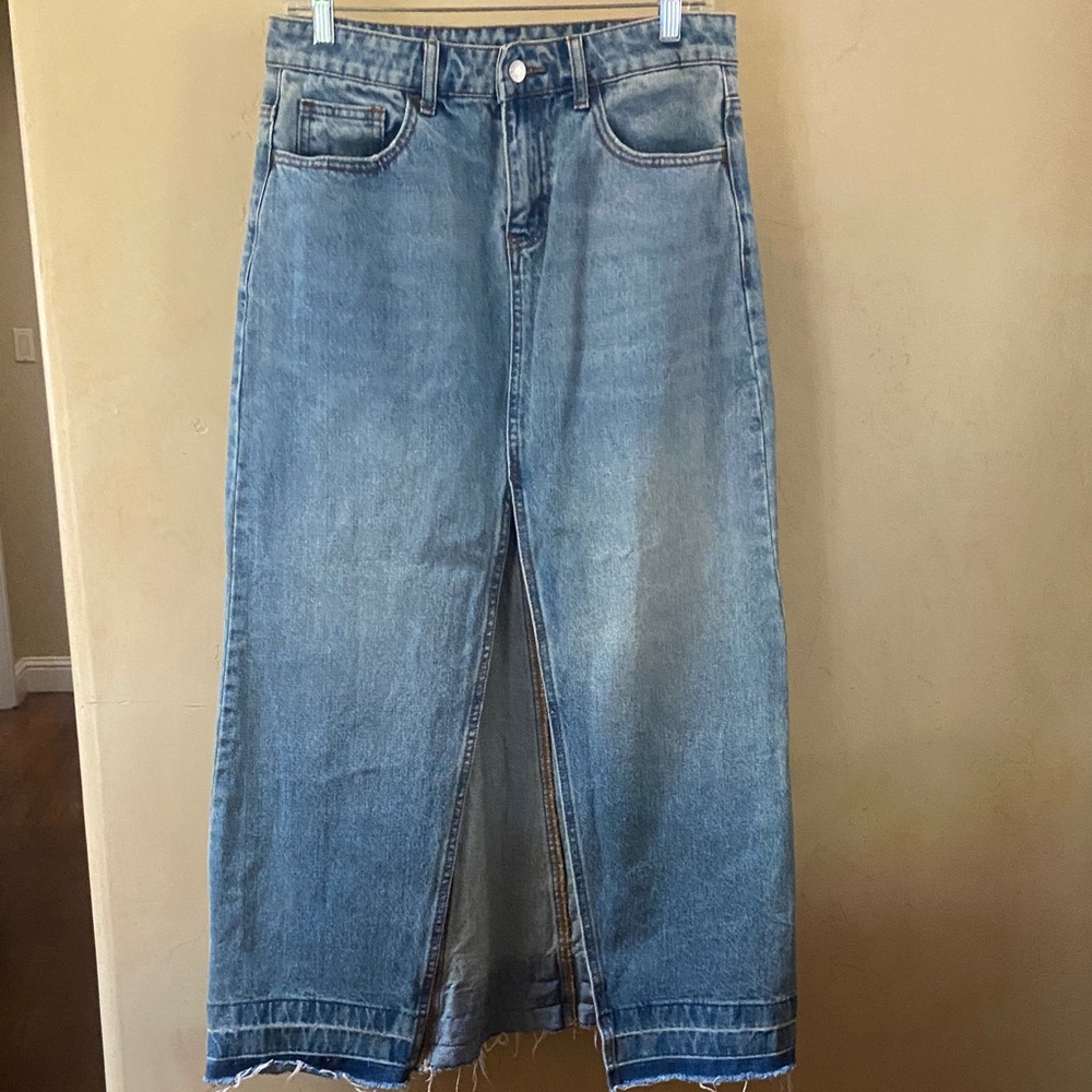 Sz M BDG Light Blue Full Length Denim Women's Skirt